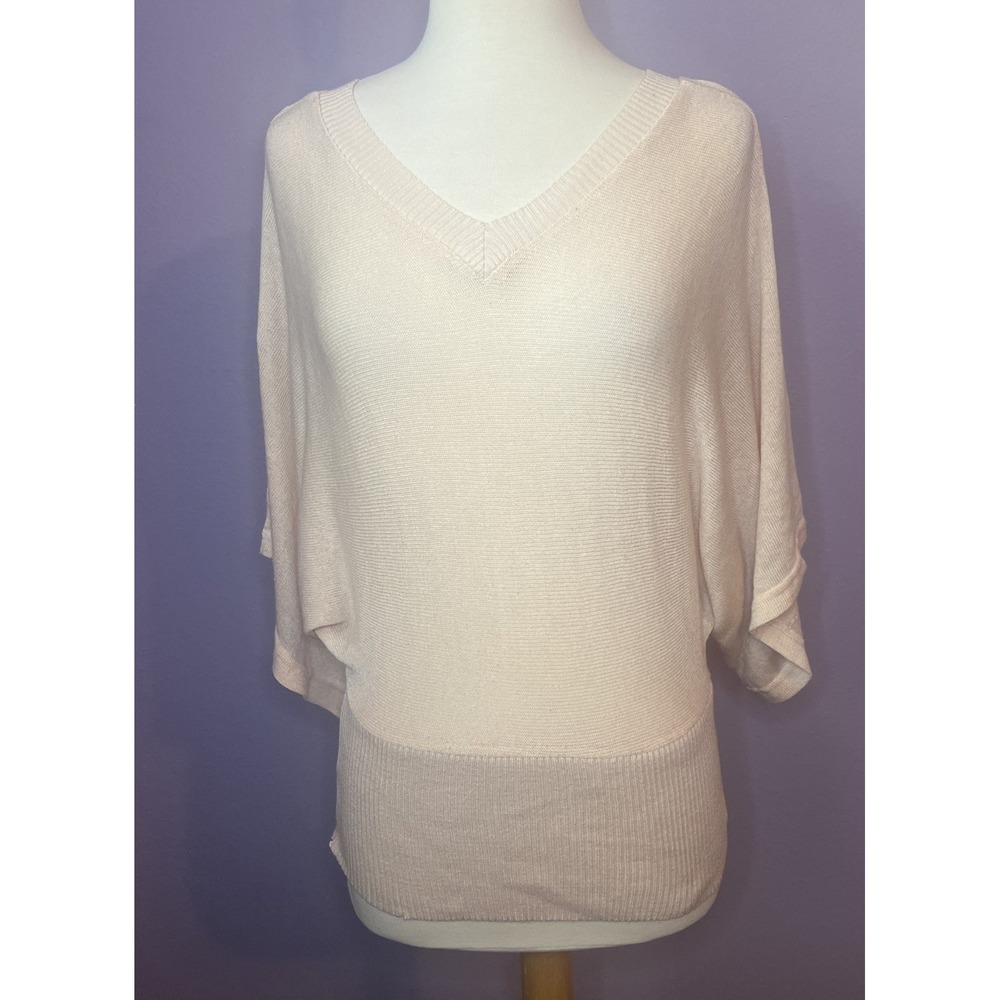 Vintage Joyce Leslie Y2K Pale Pink‎ V-Neck Batwing Sweater Sweater Top Small Med